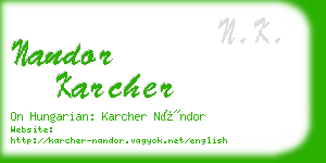 nandor karcher business card